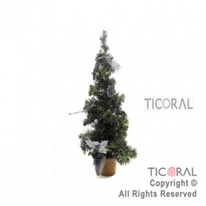 ARBOL HS5258-2 DECORADO 30CM PLATA C/MAC x 1